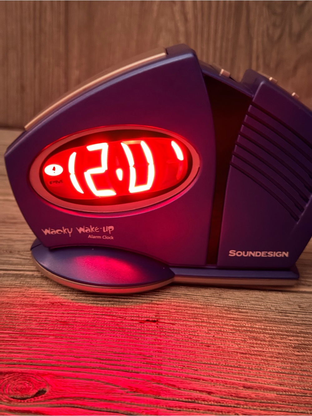 Vintage rage Retro 90’s Wacky Wake Up Alarm Clock Soundesign Blue damaged